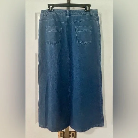 Skirt jean Kim Rogers denim woman size 12 long maxi - Picture 5 of 6